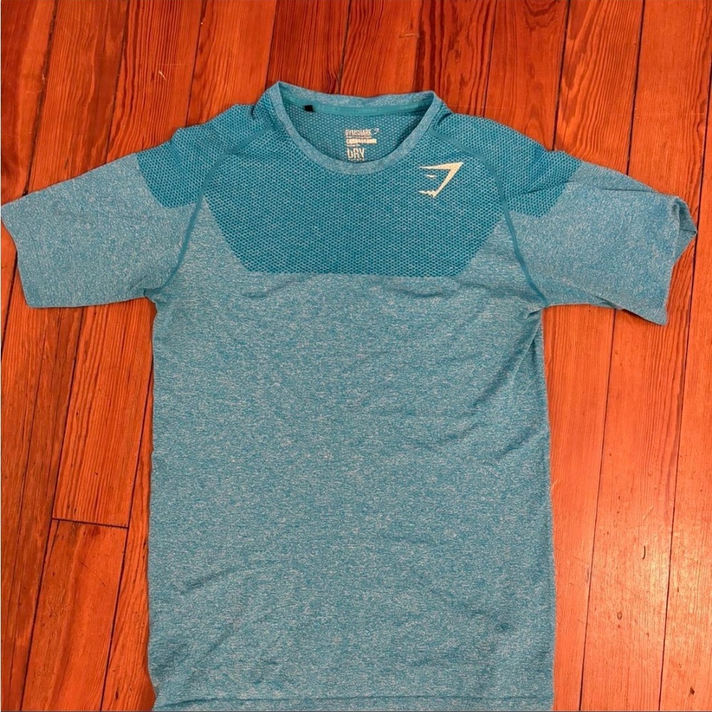 Gymshark OG Phantom Seamless Tee Shirt Compression Mens Size L Blue David Laid